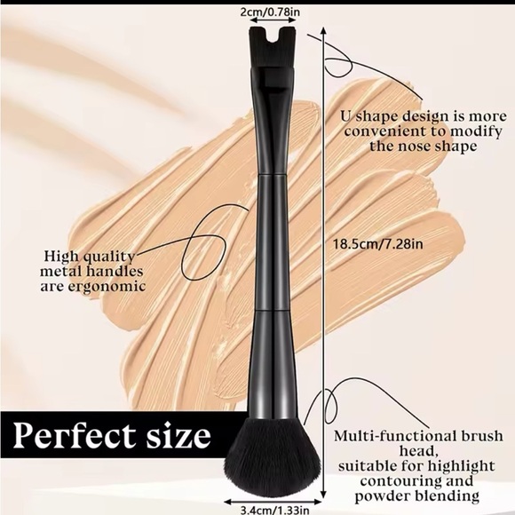 Nose Contour Brush U-Shaped 2-in-1 Makeup For Nose Contouring Beauty - Picture 4 of 6